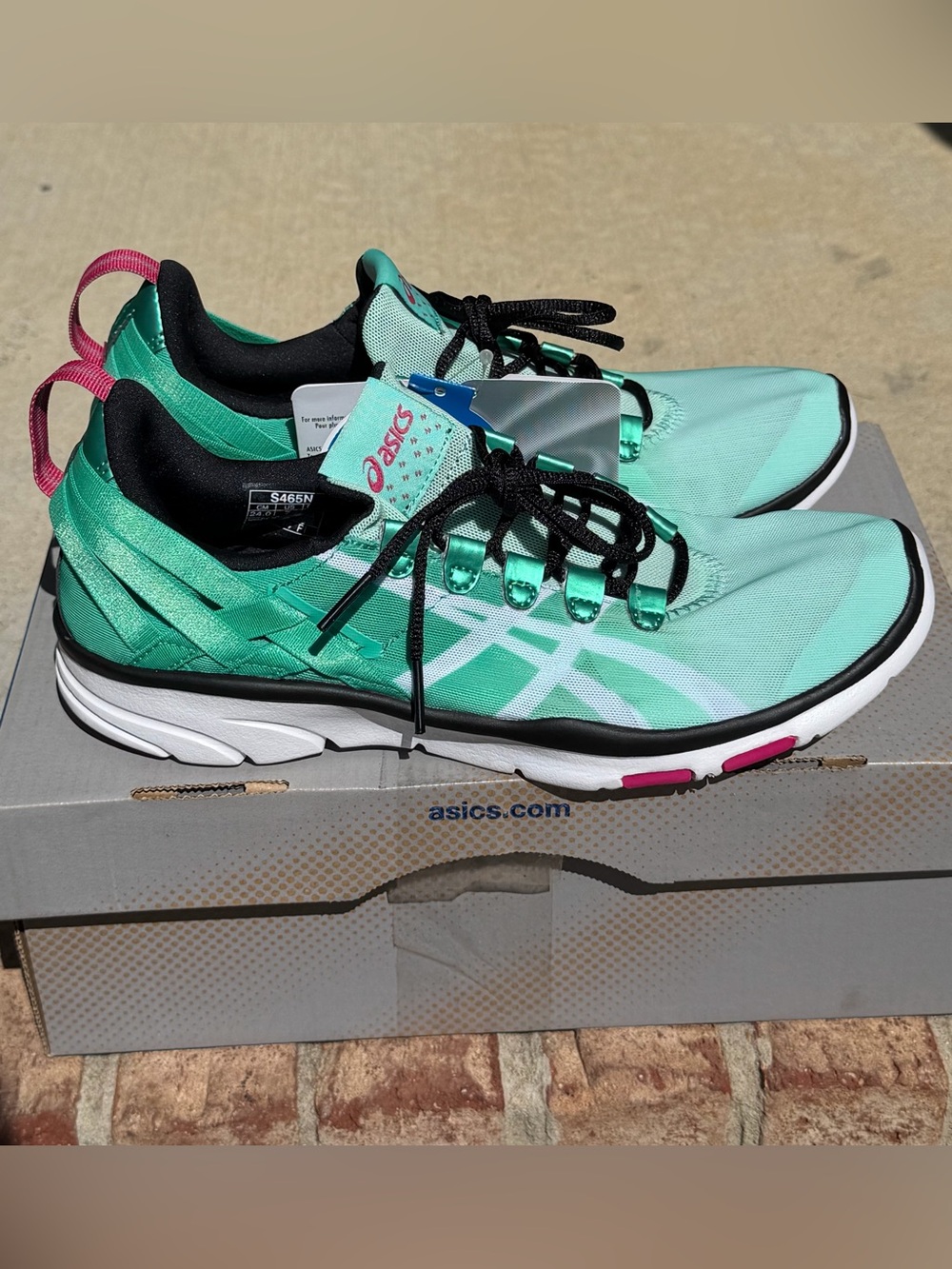 New ASICS Gel-Fit Sana Training Shoes in Mint/White/Black Size 7 - Picture 3 of 9